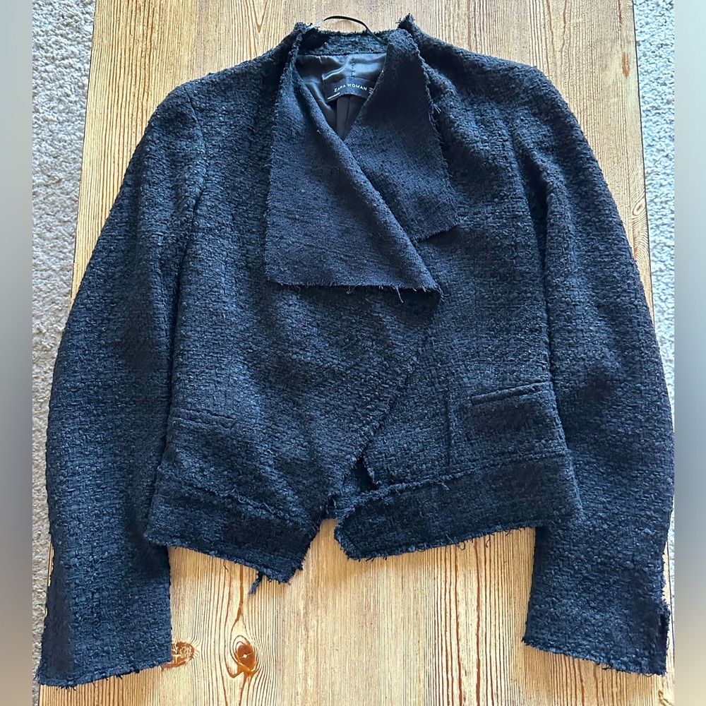 Zara - black tweed jacket